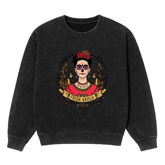 Frida Kahlo Day of the Dead Mineral Wash Sweatshirts
