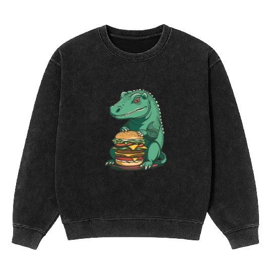 Komodo Boy and His Big Burger Mineral Wash Sweatshirts
