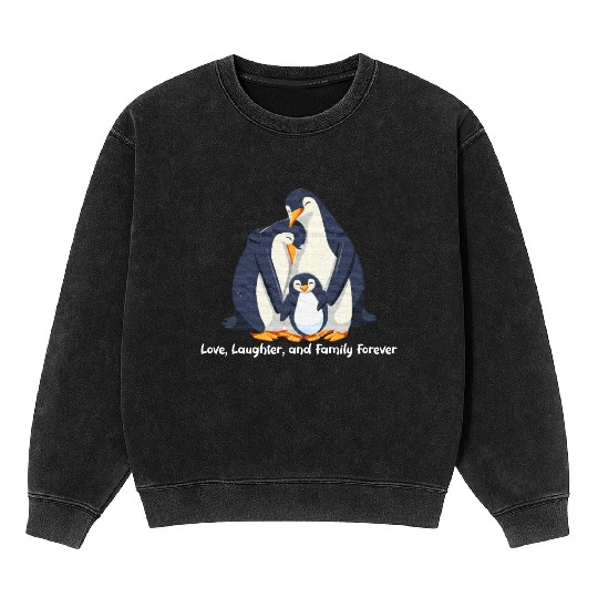 Penguin Family Mineral Wash Sweatshirts