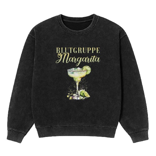 Blutgruppe Margarita Tequila Stag Party Mineral Wash Sweatshirts