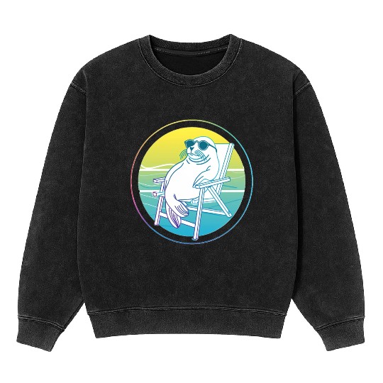 Neon Seal in Beach Chair Mineral Wash Sweatshirts