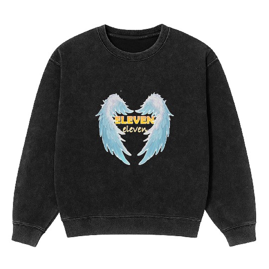 11 11 angel number with positive quote Mineral Wash Sweatshirts