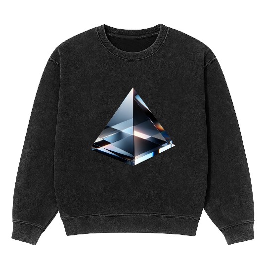Reflective Glass Pyramid Mineral Wash Sweatshirts