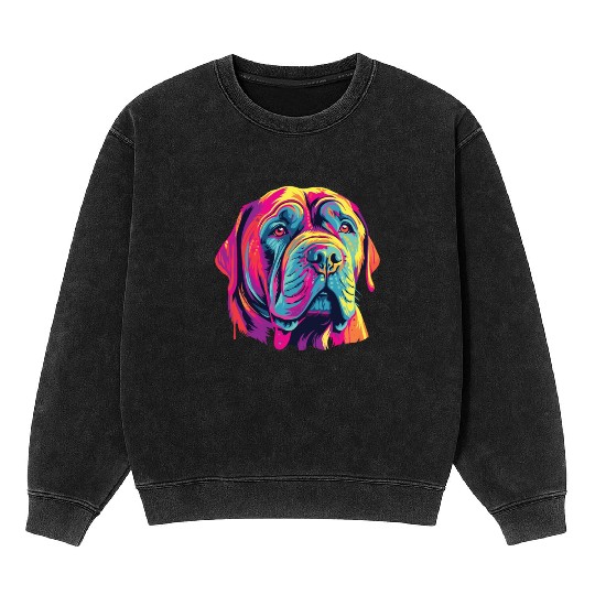 Watercolor Colorful Neapolitan Mastiff Mineral Wash Sweatshirts