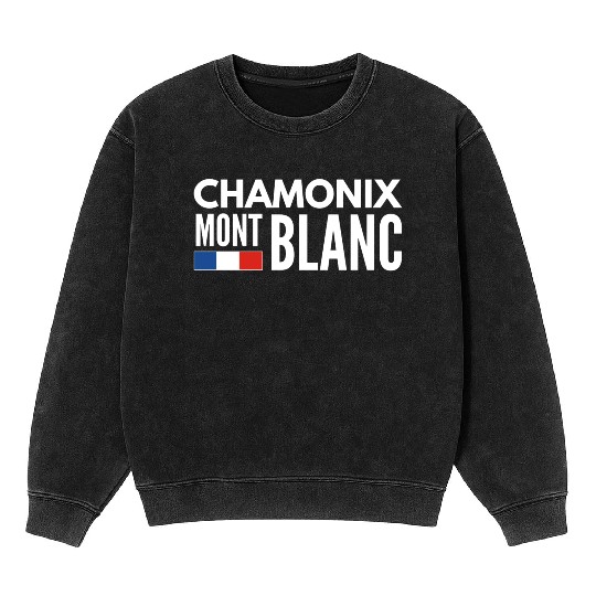 Mont blanc chamonix french alps Alien on snowboard Mineral Wash Sweatshirts