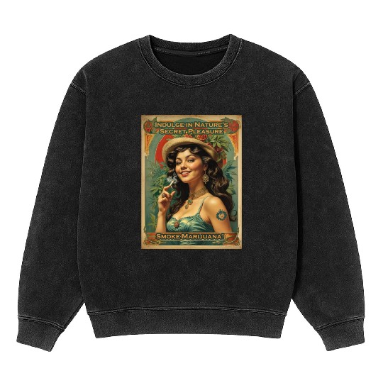 Joyful consumption marijuana Mineral Wash Sweatshirts