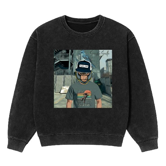 Gangsta Gorilla-Silverback Swanson Gorilla Wear Mineral Wash Sweatshirts