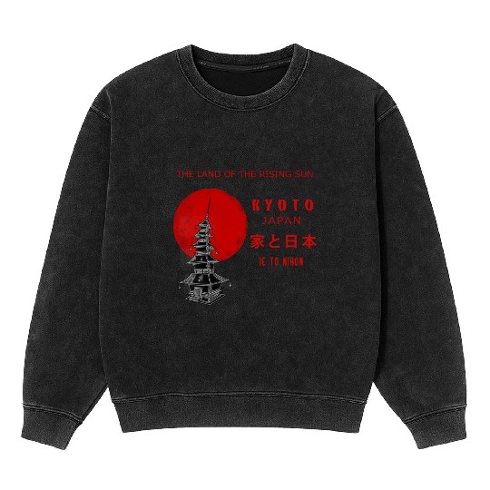 Kyoto Japan Old Capital Vintage Mineral Wash Sweatshirts