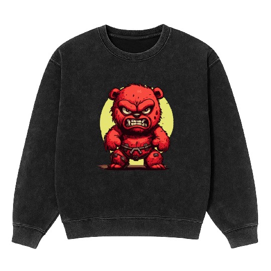 Angry Stuffed Bear Mineral Wash Sweatshirts