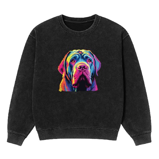 Watercolor Colorful Neapolitan Mastiff Mineral Wash Sweatshirts