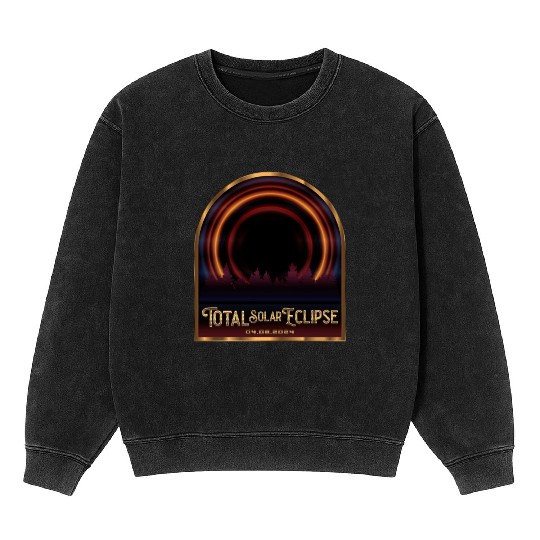 Total Solar Eclipse 2024 - Astronomy Mineral Wash Sweatshirts