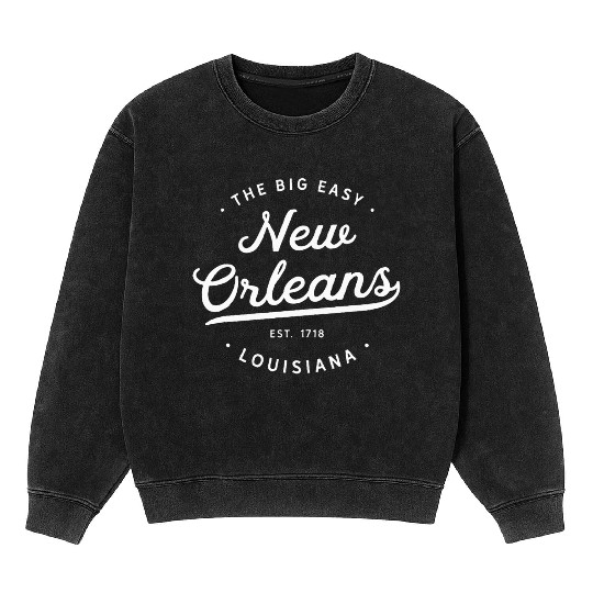 Classic Retro Vintage New Orleans Louisiana Big Mineral Wash Sweatshirts