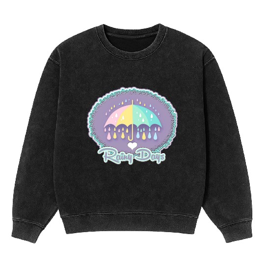 Novelty Rainy Days Mineral Wash Sweatshirts