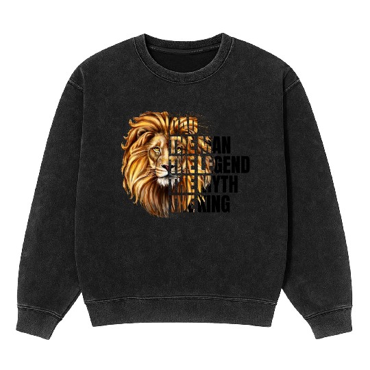 Dad The Man the Legend Lion Mineral Wash Sweatshirts