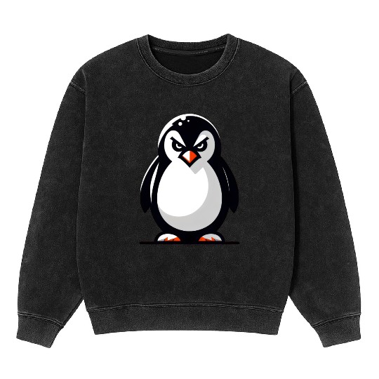 Evil Penguin with Bad Look Mineral Wash Sweatshirts
