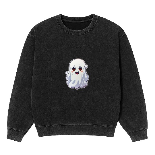 Cute Ghost Chibi Mineral Wash Sweatshirts