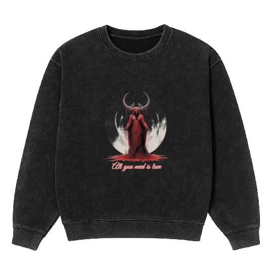 All You Need Is Love - Baphomet Mineral Wash Sweatshirts