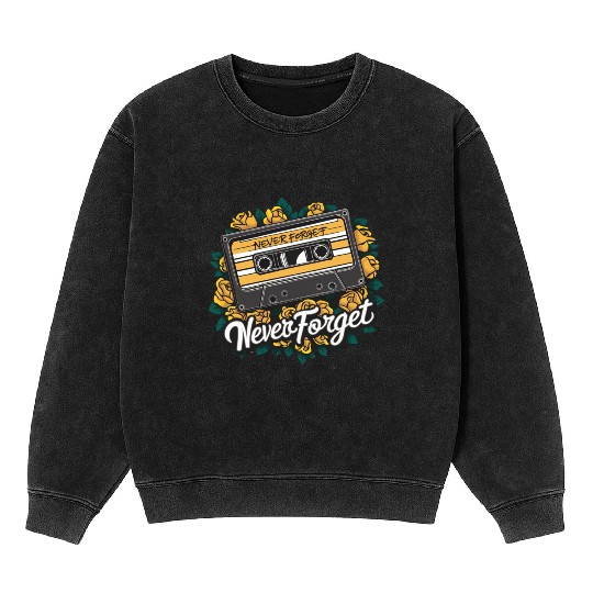A cassette tape colored with roses 8 Mineral Wash Sweatshirts