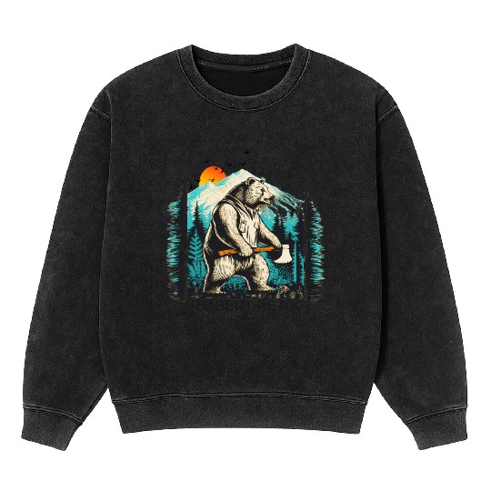 Wild Fun: Grizzly Bears & Funny Moments in Nature Mineral Wash Sweatshirts