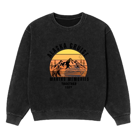 Matching Family Friends and Group Alaska Cruise Mineral Wash Sweatshirts