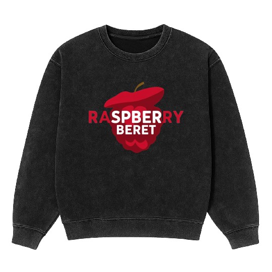 Cute Raspberry Beret Mineral Wash Sweatshirts