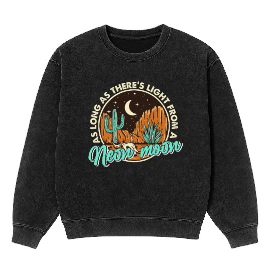 Neon Moon Cactus Country Mountain Western Cow Mineral Wash Sweatshirts
