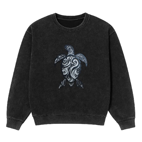 Tribal Sea Turtle Mineral Wash Sweatshirts