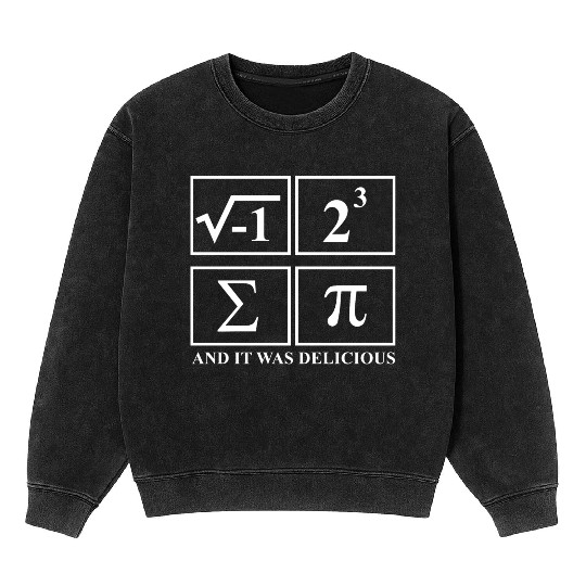 I Ate Some Pie and It Was Delicious Math Pun Pi Mineral Wash Sweatshirts