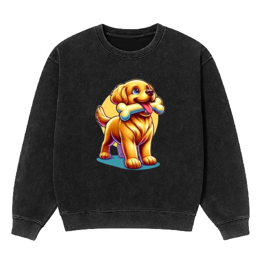 Cute puppy design Mineral Wash Sweatshirts