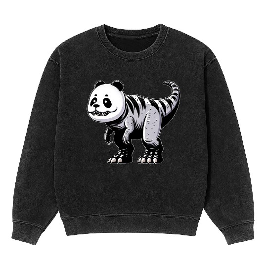 T-Rex Panda Fusion: Fabulous Creature Design Mineral Wash Sweatshirts
