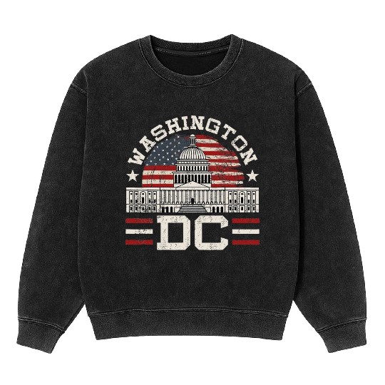 Love Washington DC USA Gift Design Idea Mineral Wash Sweatshirts