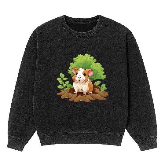 Earth Day Guinea Pig: Vibrant Eco-Friendly Design Mineral Wash Sweatshirts