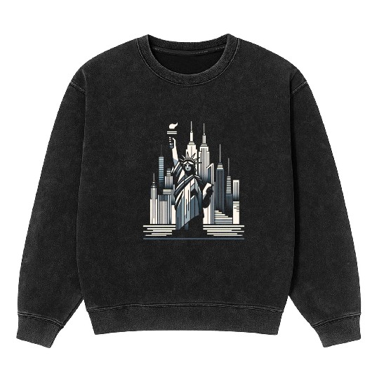 Statue of Liberty Embrace Mineral Wash Sweatshirts