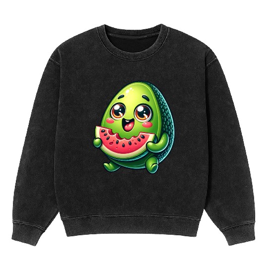 Avocado & Watermelon Sweet Comic Mineral Wash Sweatshirts