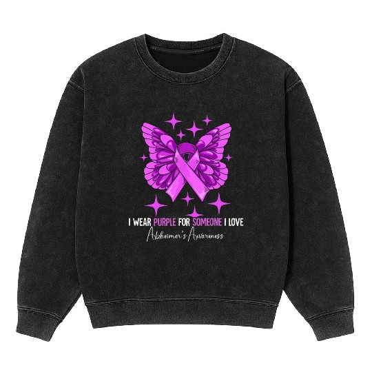 I Wear Purple Alzheimer's Awareness Mineral Wash Sweatshirts