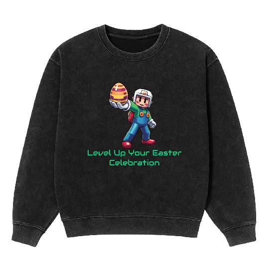 Level Up Your Easter Game Mineral Wash Sweatshirts