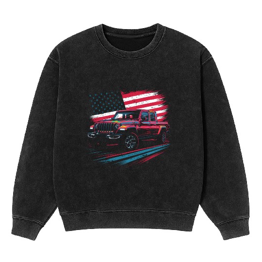 Jeep Gladiator JT US Flag Mineral Wash Sweatshirts
