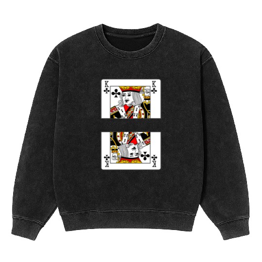 Playing card clover king with banner space Mineral Wash Sweatshirts