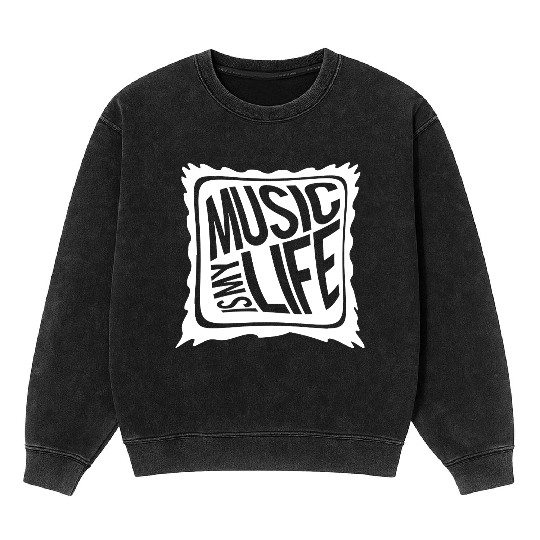 Music Is My Life Party Club Concert Sound Love Mineral Wash Sweatshirts