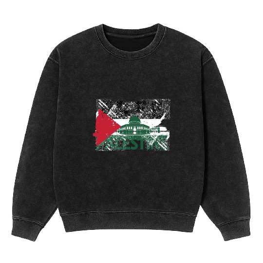 free palestine Mineral Wash Sweatshirts