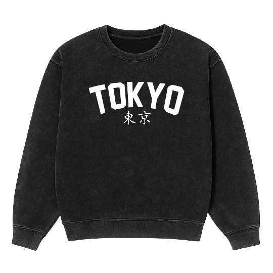 Tokyo Japanese White Mineral Wash Sweatshirts