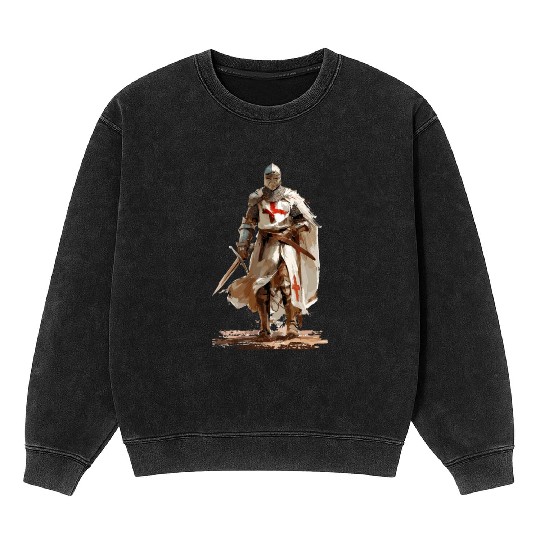 German crusader - Knight templar - Child of God Mineral Wash Sweatshirts