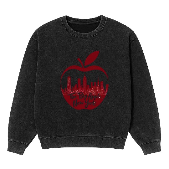 NYC Skyline Apple: Creative Mineral Wash Sweatshirts