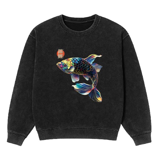 Japanese Koi Fish Koi Carp Lovers Women Men Kids T Mineral Wash Sweatshirts