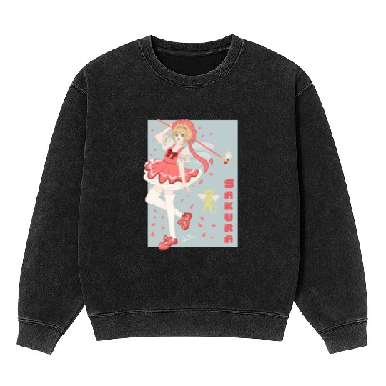Sakura Card Captor Mineral Wash Sweatshirts