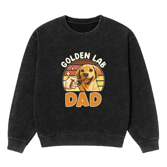 Labrador GOLDEN LAB DAD Labrador Owner Men Mineral Wash Sweatshirts