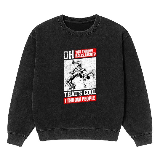 Wrestling People Wrestler Martial Mineral Wash Sweatshirts