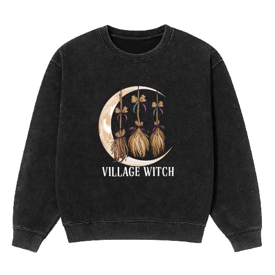 Village Witch Gothic Occult Wicca Pagan Nature Mineral Wash Sweatshirts