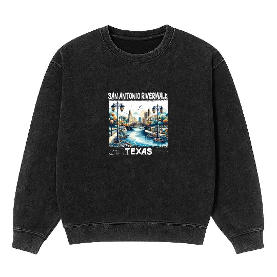San Antonio Riverwalk Mineral Wash Sweatshirts