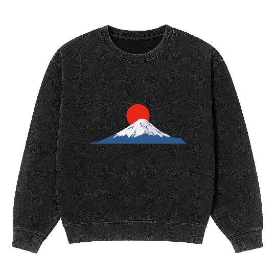 Japanese dawn on Mount Fuji Mineral Wash Sweatshirts